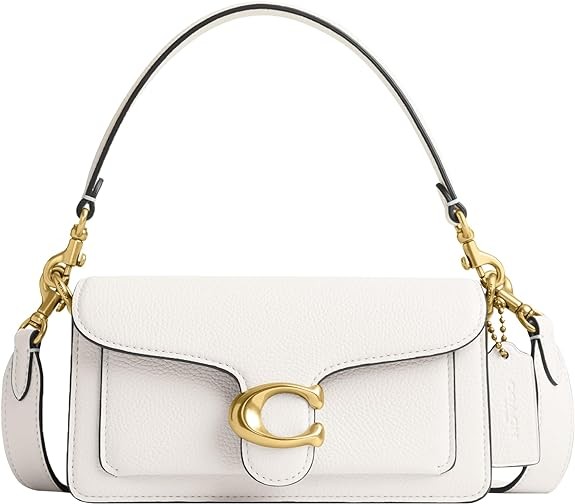 COACH Polished Pebble Leather Tabby Shoulder Bag 20, Chalk