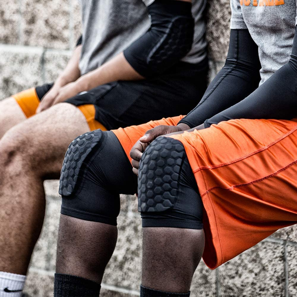 Mcdavid 6440 Hex Knee Pads/ Elbow Pads/ Shin Pads for Volleyball, Basketball, Football & All Contact Sports, Youth & Adult Sizes, Sold as Pair (2 Sleeves)